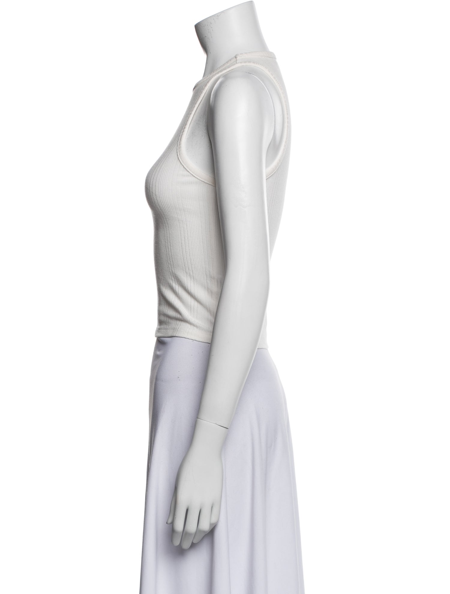 FRAME Silk Crew Neck Crop Top